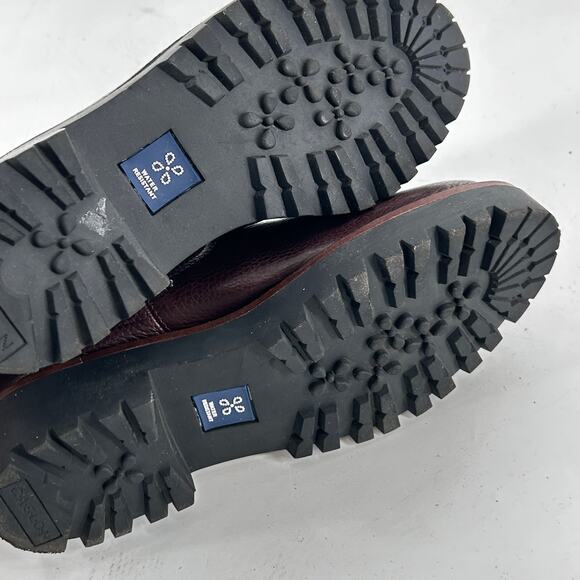 Nordstrom Miller Chelsea Ankle Booties 6 Burgundy Red Leather NWOT Boots Lug - Picture 6 of 6